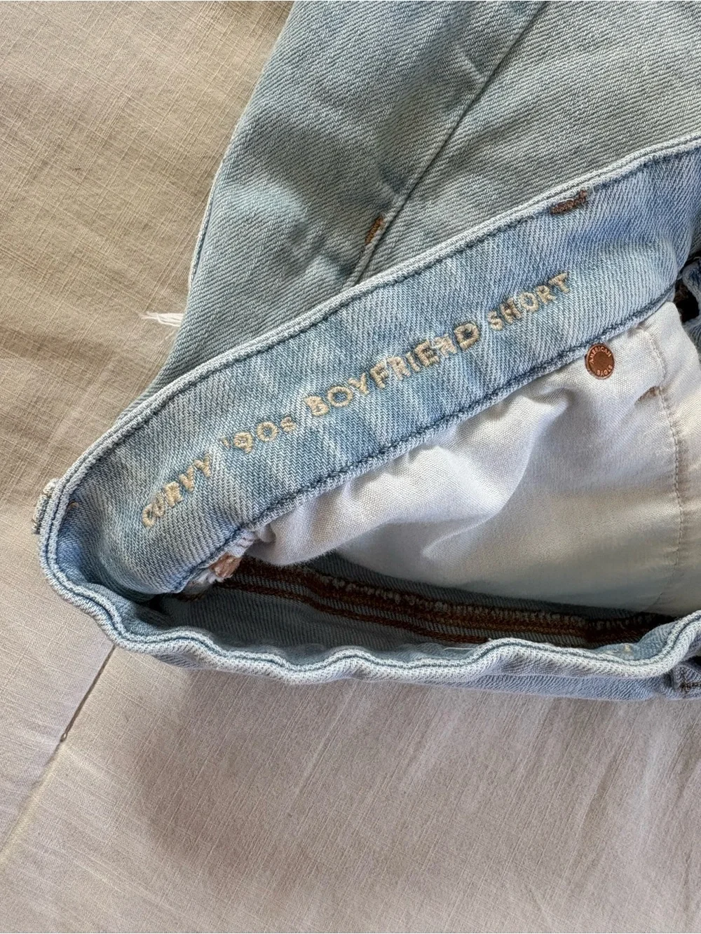 American Eagle Outfitters Light Blue Distressed Denim Shorts